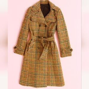 2. Vintage Creations Madeleine Wool Blend Double Breasted Plaid European Coat